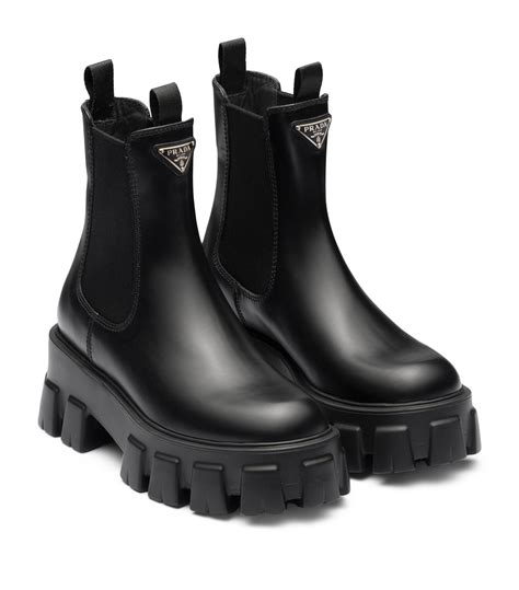 prada boots 37|Prada 55 leather ankle boots.